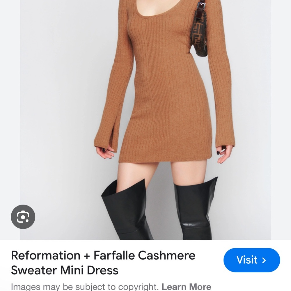Reformation Cashmere Sweater Mini Dress - Brown
